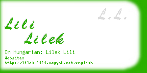 lili lilek business card